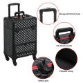 Customized Makeup Trolley Rolling Artist Train Case Makeup Case With Large Sliding Drawer